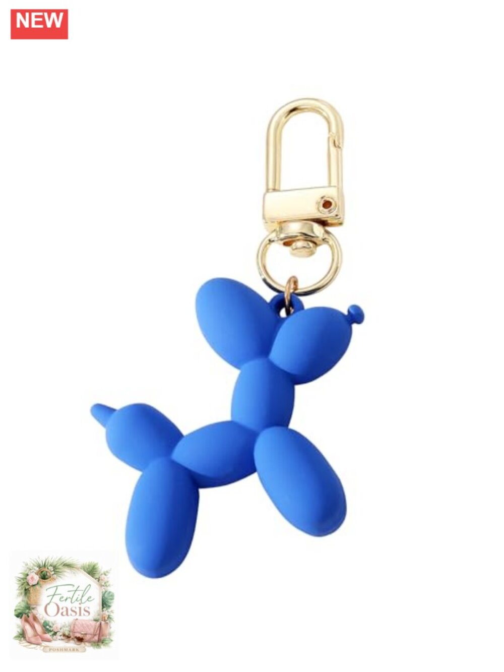 Cute Balloon Dog Keychain Resin Key Ring Charm for Bag Car Decor